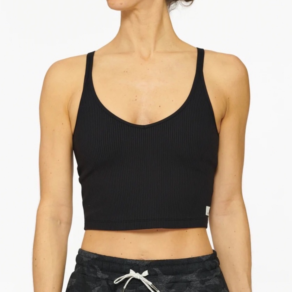 Vuori ribbed crop tank black size M